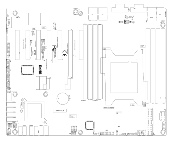 SuperMicro X9SRi-F ATX Server Motherboard layout