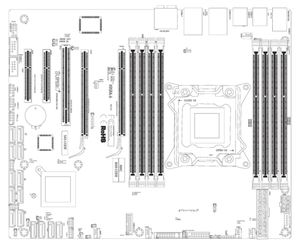 SuperMicro X9SRA ATX Server Motherboard layout