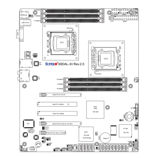 Supermicro X8DAL-i Motherboard - Image 2