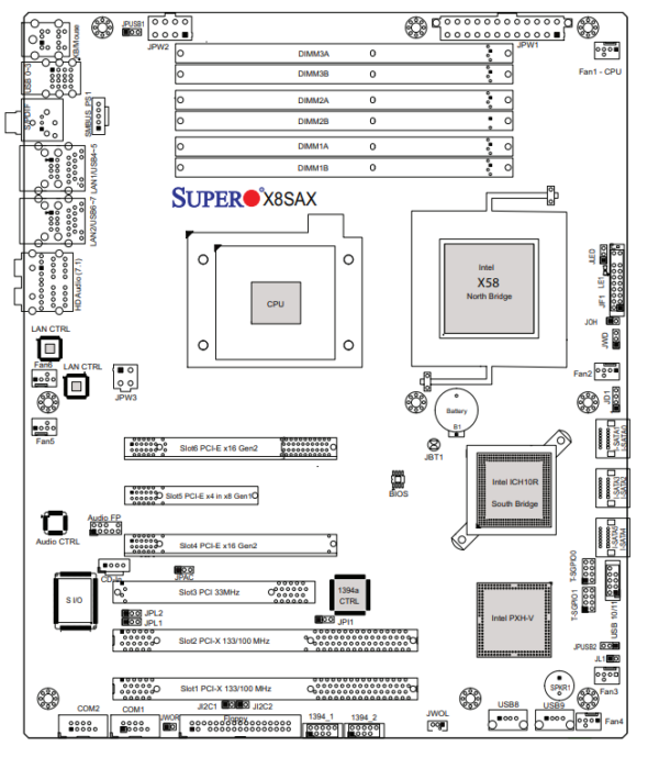 Supermicro X8SAX motherboard - Image 2